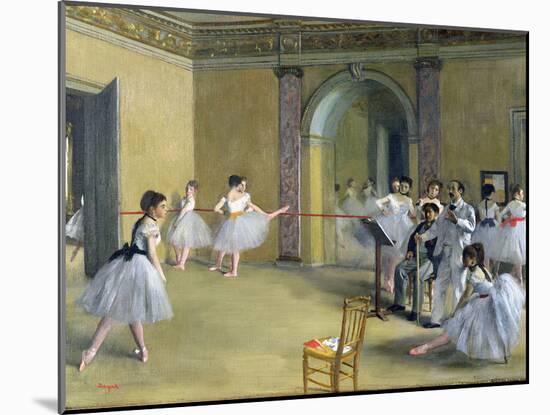The Dance Foyer at the Opera on the Rue Le Peletier, 1872-Edgar Degas-Mounted Giclee Print