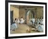 The Dance Foyer at the Opera on the Rue Le Peletier-Edgar Degas-Framed Art Print