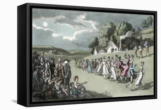 The Dance, Illustration from 'The Vicar of Wakefield' by Oliver Goldsmith, Pub. Ackermann, 1817-Thomas Rowlandson-Framed Stretched Canvas
