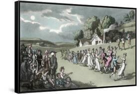 The Dance, Illustration from 'The Vicar of Wakefield' by Oliver Goldsmith, Pub. Ackermann, 1817-Thomas Rowlandson-Framed Stretched Canvas