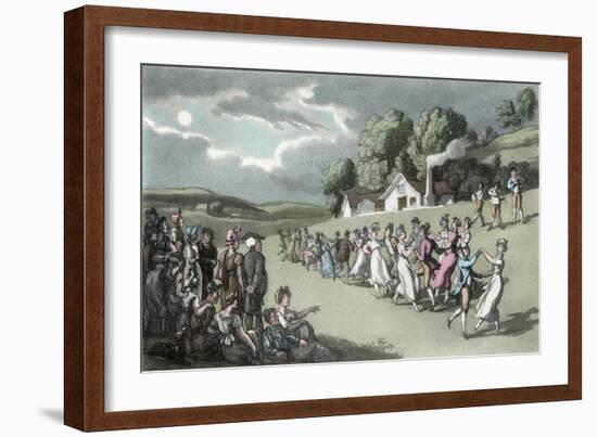 The Dance, Illustration from 'The Vicar of Wakefield' by Oliver Goldsmith, Pub. Ackermann, 1817-Thomas Rowlandson-Framed Giclee Print