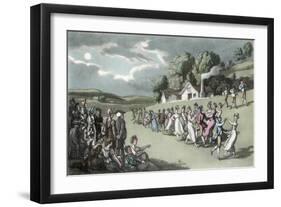 The Dance, Illustration from 'The Vicar of Wakefield' by Oliver Goldsmith, Pub. Ackermann, 1817-Thomas Rowlandson-Framed Giclee Print