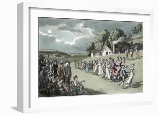 The Dance, Illustration from 'The Vicar of Wakefield' by Oliver Goldsmith, Pub. Ackermann, 1817-Thomas Rowlandson-Framed Giclee Print