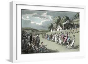The Dance, Illustration from 'The Vicar of Wakefield' by Oliver Goldsmith, Pub. Ackermann, 1817-Thomas Rowlandson-Framed Giclee Print