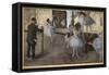 The dance lecon. Around 1876. Pastel on paper glues on cardboard.-Edgar Degas-Framed Stretched Canvas
