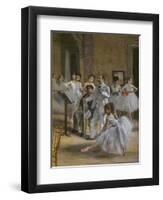 The Dance Lecon (detail). 1872. Oil on canvas.-Edgar Degas-Framed Premium Giclee Print