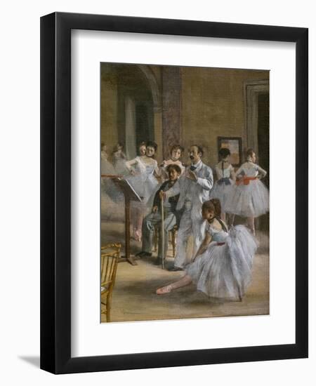 The Dance Lecon (detail). 1872. Oil on canvas.-Edgar Degas-Framed Premium Giclee Print