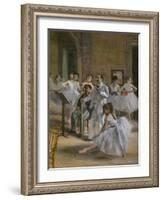 The Dance Lecon (detail). 1872. Oil on canvas.-Edgar Degas-Framed Giclee Print