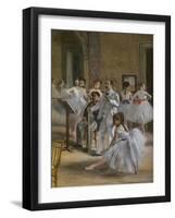 The Dance Lecon (detail). 1872. Oil on canvas.-Edgar Degas-Framed Giclee Print