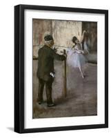 The dance lecon (detail). Around 1876. Pastel on paper glues on cardboard.-Edgar Degas-Framed Giclee Print