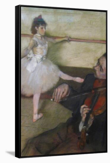 The Dance Lesson-Edgar Degas-Framed Stretched Canvas