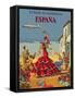 The Dance of Andalusia - Iberia Air Lines of Spain, Vintage Airline Poster-Pacifica Island Art-Framed Stretched Canvas