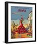 The Dance of Andalusia - Iberia Air Lines of Spain, Vintage Airline Poster-Pacifica Island Art-Framed Art Print