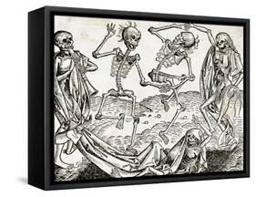 The Dance of Death (1493) by Michael Wolgemut, from the Liber Chronicarum by Hartmann Schedel.-Tarker-Framed Stretched Canvas