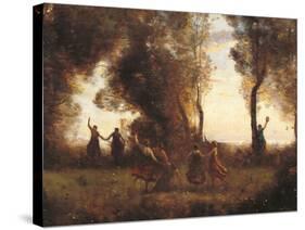 The Dance of the Nymphs-Jean-Baptiste-Camille Corot-Stretched Canvas