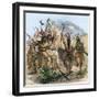 The Dance of War among the Indians Ojibwa (Or Chippewa) (Algonquin), circa 1850 - Colorisee Engravi-null-Framed Giclee Print