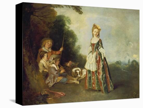 The Dance (Or: Iris), about 1719-Jean Antoine Watteau-Stretched Canvas