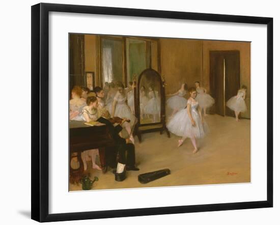 The Dancing Class-Edgar Degas-Framed Art Print