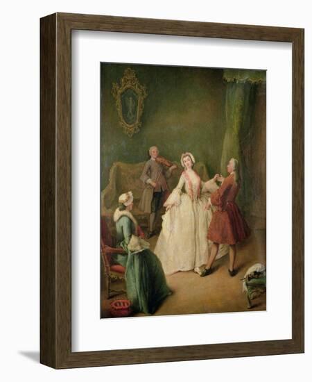 The Dancing Lesson-Pietro Longhi-Framed Giclee Print