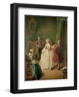 The Dancing Lesson-Pietro Longhi-Framed Giclee Print