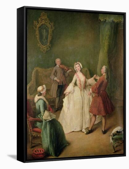 The Dancing Lesson-Pietro Longhi-Framed Stretched Canvas