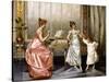 The Dancing Lesson-Vittorio Reggianini-Stretched Canvas