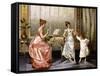 The Dancing Lesson-Vittorio Reggianini-Framed Stretched Canvas