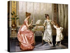 The Dancing Lesson-Vittorio Reggianini-Stretched Canvas