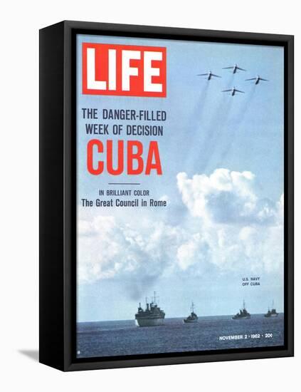 The Danger Filled Week of Decision: Cuba, US Navy Ships and Planes Off Cuba, November 2, 1962-Robert W. Kelley-Framed Stretched Canvas