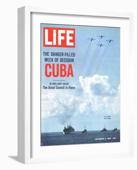 The Danger Filled Week of Decision: Cuba, US Navy Ships and Planes Off Cuba, November 2, 1962-Robert W. Kelley-Framed Photographic Print