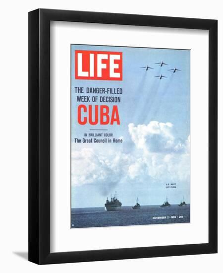 The Danger Filled Week of Decision: Cuba, US Navy Ships and Planes Off Cuba, November 2, 1962-Robert W. Kelley-Framed Photographic Print