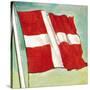 The Danish Flag-English School-Stretched Canvas