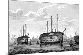 The Danish Prison-Ships Dronning Maria and Waldemar at Copenhagen, 1848-1849-null-Mounted Giclee Print