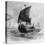 The Danish Ship Called the Raven, Viking Ship, Pre-800 AD-null-Stretched Canvas