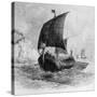 The Danish Ship Called the Raven, Viking Ship, Pre-800 AD-null-Stretched Canvas