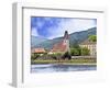 The Danube River and the Village of Weissenkirchen, Wachau Lower Austria-Miva Stock-Framed Photographic Print