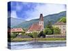 The Danube River and the Village of Weissenkirchen, Wachau Lower Austria-Miva Stock-Stretched Canvas