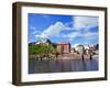 The Danube River Flows in Front of Veste Oberhaus Castle, Passau, Germany-Miva Stock-Framed Photographic Print