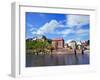 The Danube River Flows in Front of Veste Oberhaus Castle, Passau, Germany-Miva Stock-Framed Photographic Print