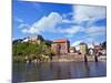 The Danube River Flows in Front of Veste Oberhaus Castle, Passau, Germany-Miva Stock-Mounted Photographic Print