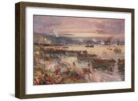 The Dardanelles Operations: the Landing of the Australians in Gallipoli, April 1915-E. S. Hodgson-Framed Giclee Print