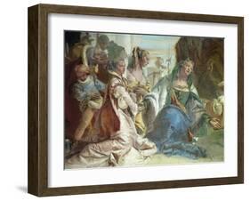 The Darius Family, Detail from Glories of Scipio Africanus and Alexander the Great, 1743-Giambattista Tiepolo-Framed Giclee Print