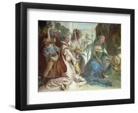 The Darius Family, Detail from Glories of Scipio Africanus and Alexander the Great, 1743-Giambattista Tiepolo-Framed Premium Giclee Print