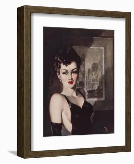 The Dark Lady of the Skyscrapers-David Wright-Framed Art Print