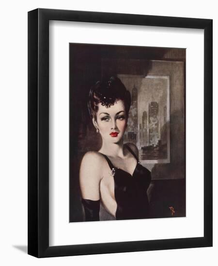 The Dark Lady of the Skyscrapers-David Wright-Framed Art Print