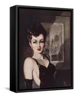 The Dark Lady of the Skyscrapers-David Wright-Framed Stretched Canvas