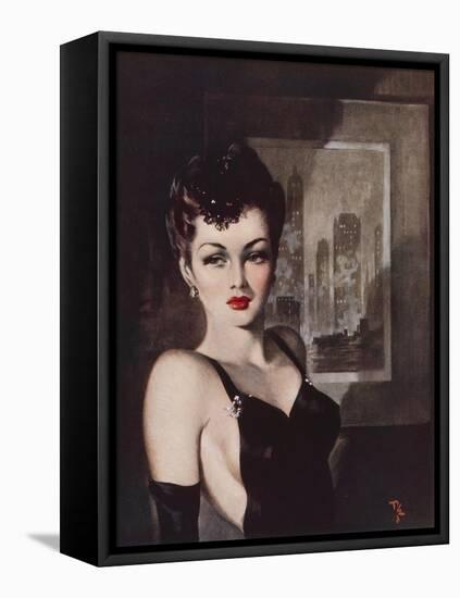 The Dark Lady of the Skyscrapers-David Wright-Framed Stretched Canvas