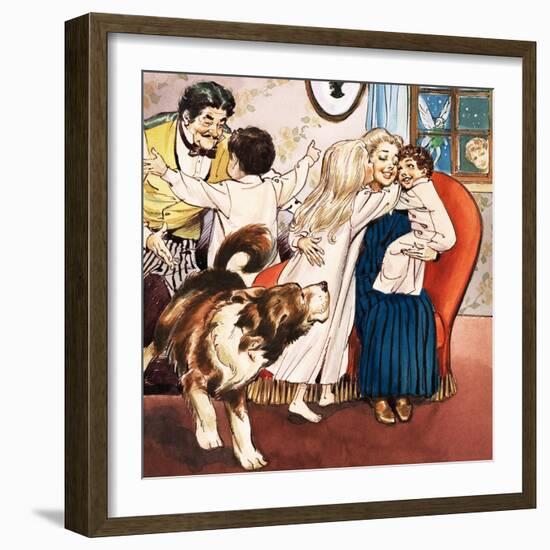 The Darling Family, Illustration from 'Peter Pan' by J.M. Barrie-Nadir Quinto-Framed Giclee Print