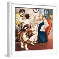 The Darling Family, Illustration from 'Peter Pan' by J.M. Barrie-Nadir Quinto-Framed Giclee Print