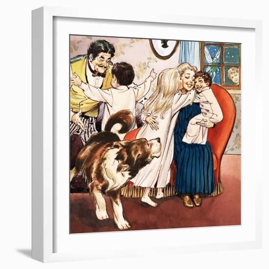 The Darling Family, Illustration from 'Peter Pan' by J.M. Barrie-Nadir Quinto-Framed Giclee Print